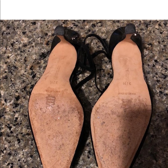 Manila Blahnik Black T-strap shoes - Picture 4 of 8